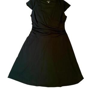 Nine West Women's Black Crossover Top Midi Dress